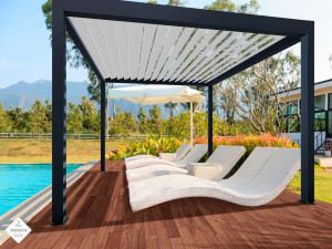 pergola bioclimatique motorisée rectangulaire alu autoportée